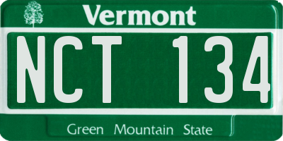 VT license plate NCT134