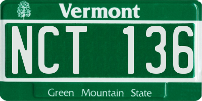 VT license plate NCT136