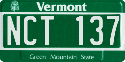 VT license plate NCT137