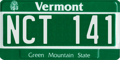 VT license plate NCT141