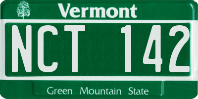 VT license plate NCT142