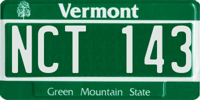 VT license plate NCT143
