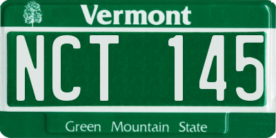 VT license plate NCT145