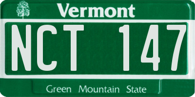 VT license plate NCT147