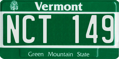 VT license plate NCT149