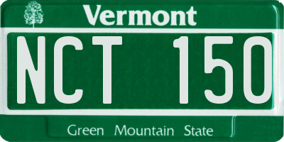 VT license plate NCT150