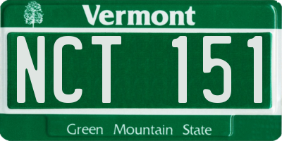 VT license plate NCT151