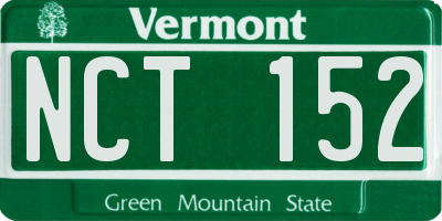 VT license plate NCT152