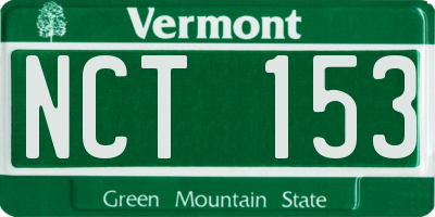 VT license plate NCT153