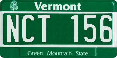 VT license plate NCT156