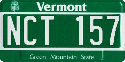 VT license plate NCT157