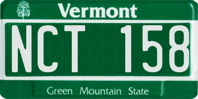 VT license plate NCT158