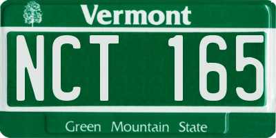 VT license plate NCT165