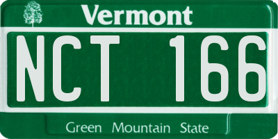 VT license plate NCT166