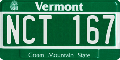 VT license plate NCT167
