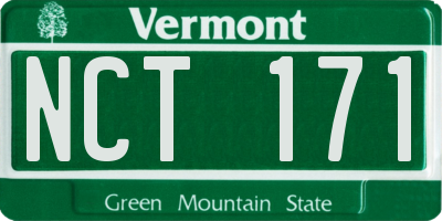 VT license plate NCT171