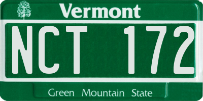 VT license plate NCT172