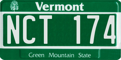 VT license plate NCT174
