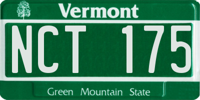VT license plate NCT175