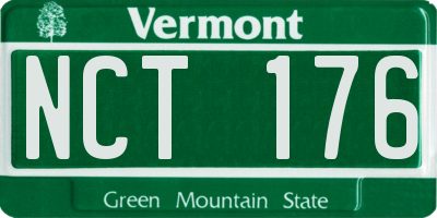 VT license plate NCT176