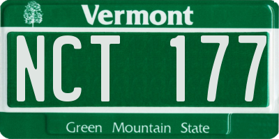 VT license plate NCT177
