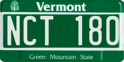 VT license plate NCT180