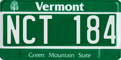 VT license plate NCT184
