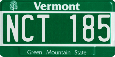 VT license plate NCT185