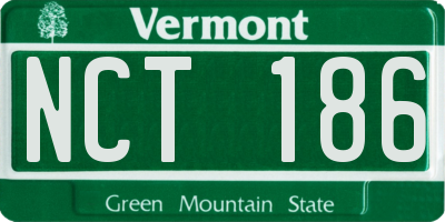 VT license plate NCT186