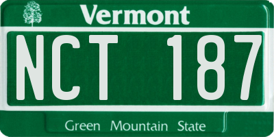 VT license plate NCT187