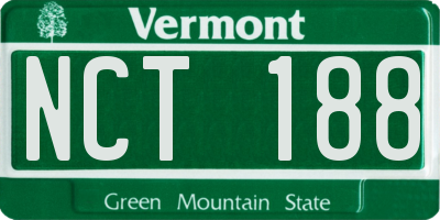 VT license plate NCT188