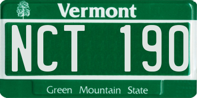 VT license plate NCT190