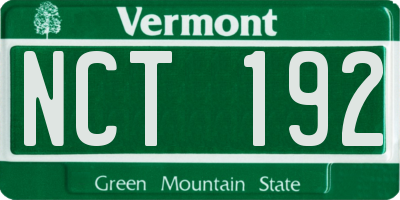 VT license plate NCT192