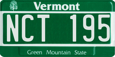 VT license plate NCT195