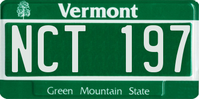 VT license plate NCT197
