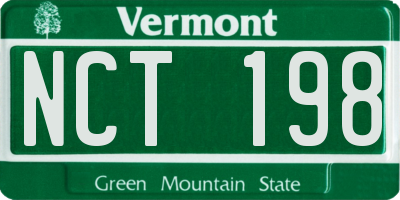 VT license plate NCT198