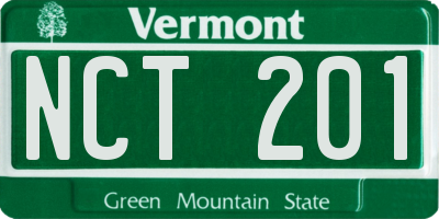 VT license plate NCT201