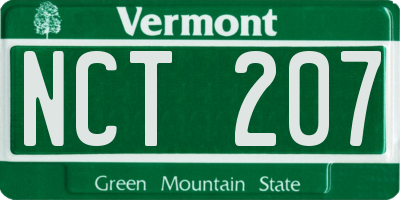 VT license plate NCT207