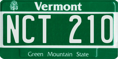 VT license plate NCT210