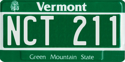 VT license plate NCT211
