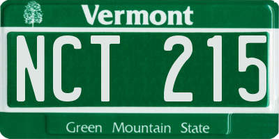 VT license plate NCT215