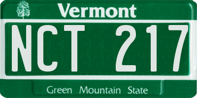 VT license plate NCT217