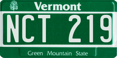 VT license plate NCT219