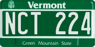 VT license plate NCT224