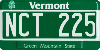 VT license plate NCT225