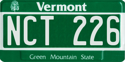 VT license plate NCT226