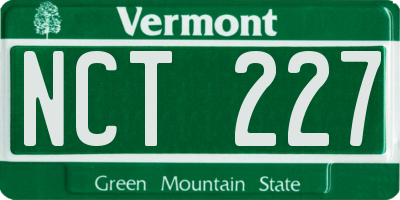 VT license plate NCT227