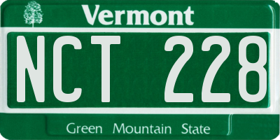 VT license plate NCT228