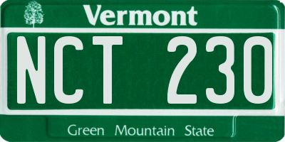 VT license plate NCT230