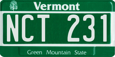 VT license plate NCT231